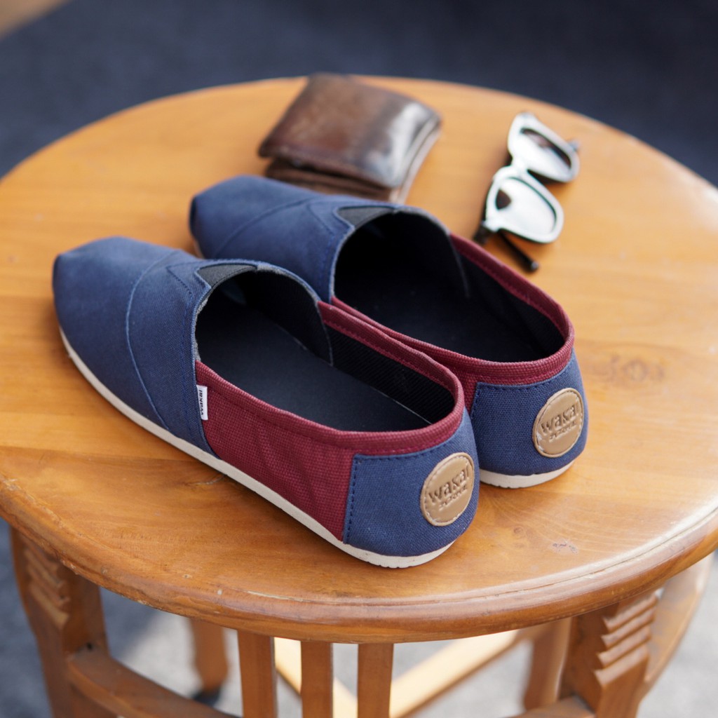 SM88 - Sepatu Wakai Selop Kasual Slip On Santai Simple Murah Keren Cowok / Pria / Laki-Laki