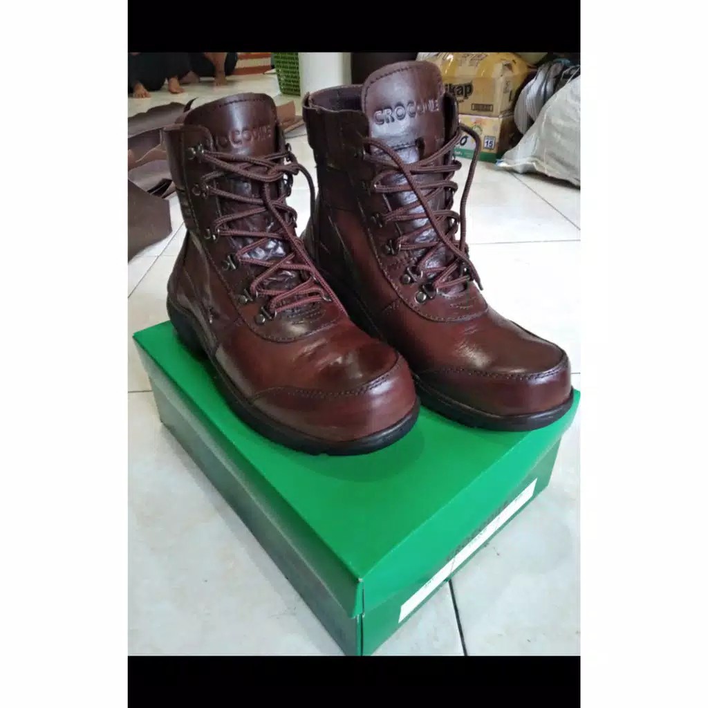 SEPATU BOOTS PRIA SAFETY BOOTS ZIPPER PROYEK KULIT FULL UP