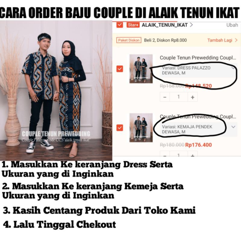 (READY STOK) COUPLE BAJU TENUN - DRESS TENUN PALAZZO 03 - BAJU KONDANGAN - BAJU LEBARAN