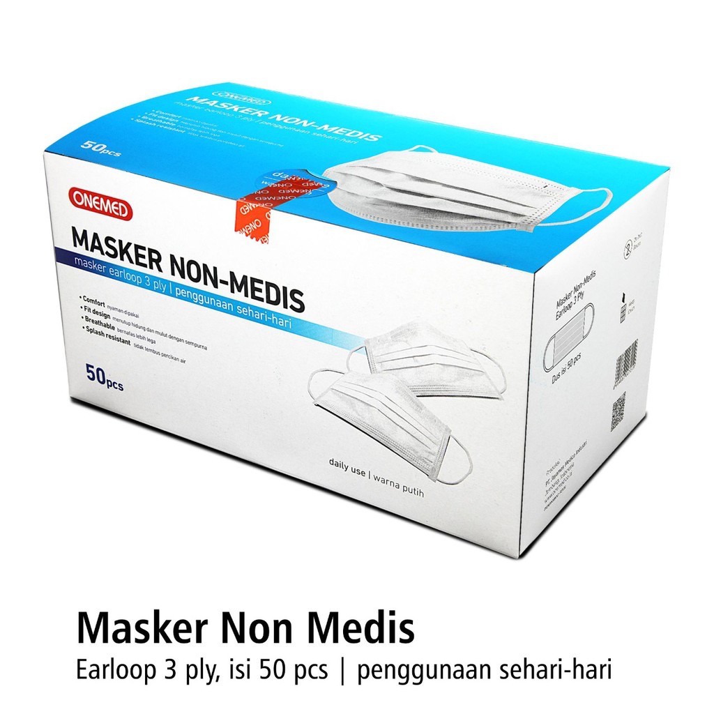 Jual Masker Non Medis 3 Ply Onemed - Box Isi 50Pcs | Shopee Indonesia