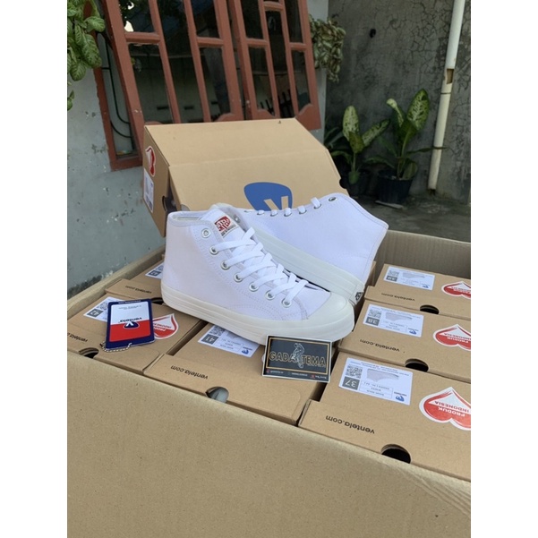 Sepatu ventela basic high full white (original)