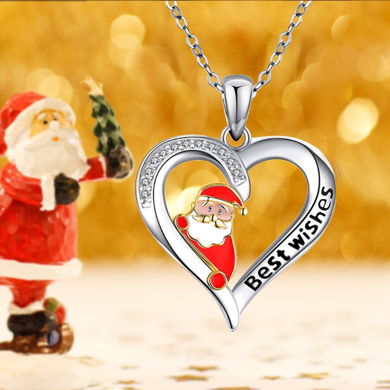 Kalung Desain Santa Claus Untuk Hadiah Natal Wanita