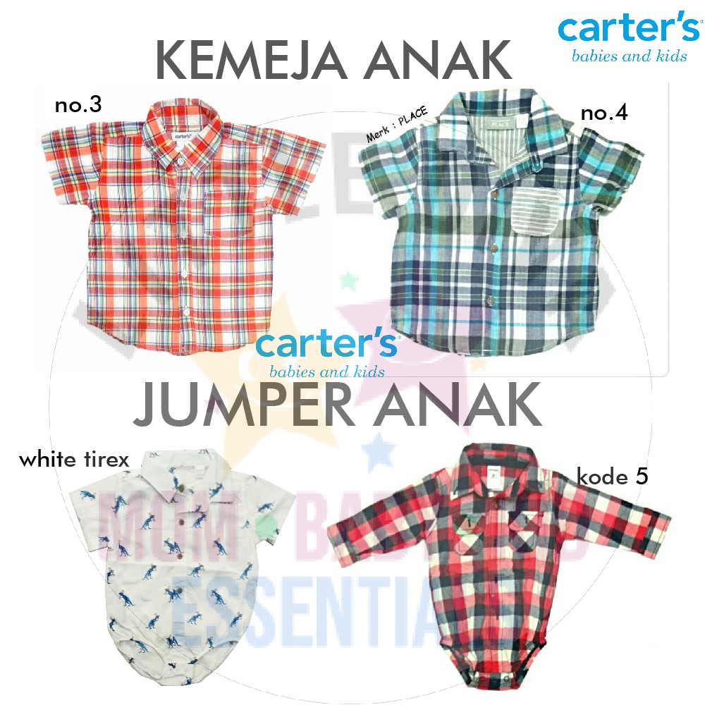 Kemeja Bayi &amp; Jumper Size 9M - 2T kotak anak Keren Anak Cowo Cowok