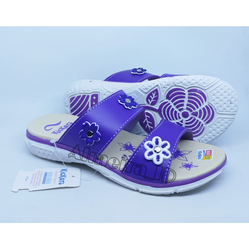 Sandal Anak Perempuan Selop Elastis Kickers Cantik | Sandal Anak Branded | Sandal Import Anak