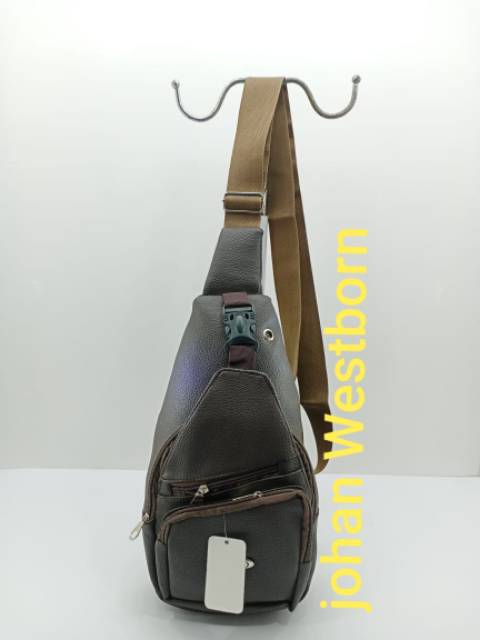 Tas Waist Bag Pria kulit sintetis
