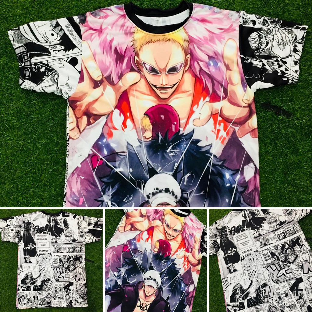 Tshirt Doflaminggo x Trafalgar Law Onepiece Fullprint Anime Manga Premium