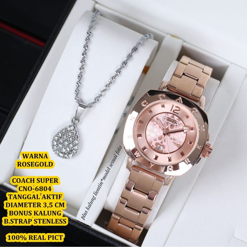 Kesukaan Wanita Best Seller Jam Tangan Wanita Coach Free Kalung Istimewa COD