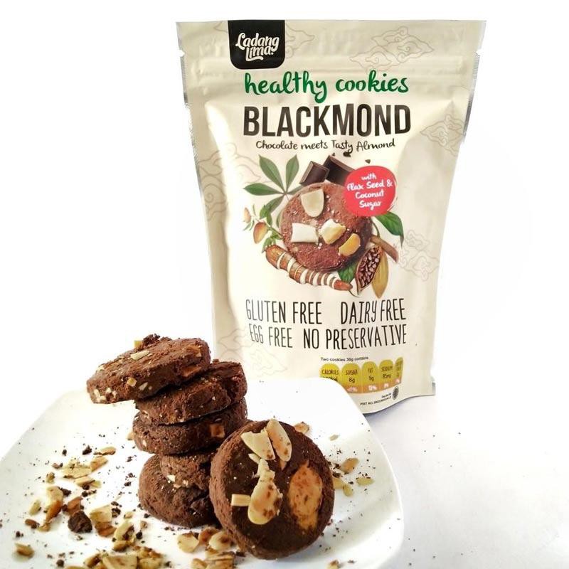 Ladang Lima Blackmond Cookies 180 gram / Healthy Gluten Free Snack 180g / Cemilan Almond ASI Booster