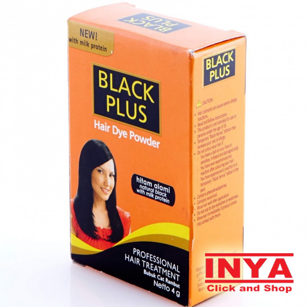 Pewarna Rambut BLACK PLUS 4g POWDER - Semir Rambut