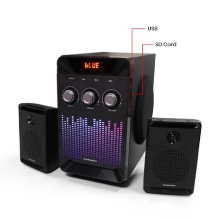 Speaker Bluetooth Simbadda CST 6000N+ Subwoofer Bass Power LED Display RGB Light 5.0