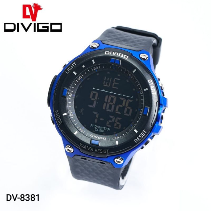 (Grosir)Jam Tangan Pria Divigo Digital Light Anti Air Strap Karet/ Rubber(Terima Cod)