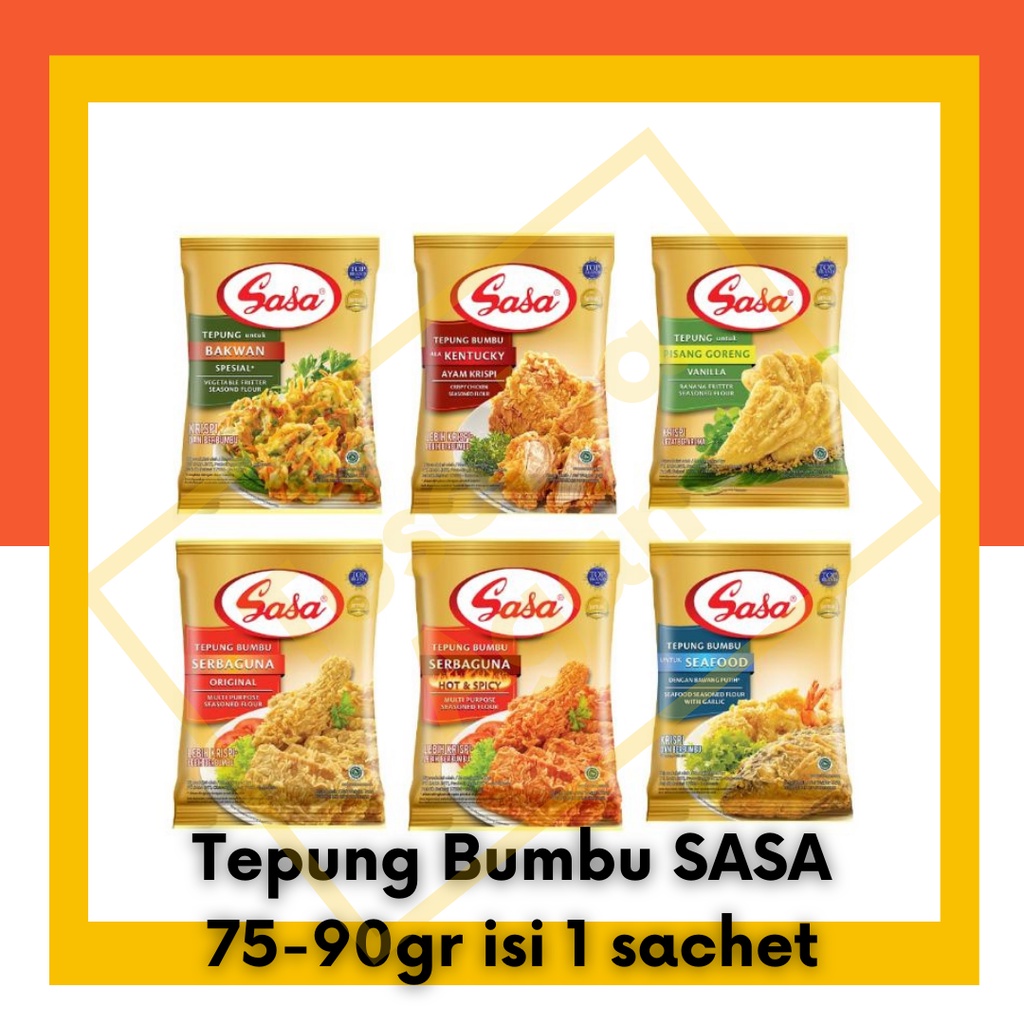 Tepung Bumbu Serbaguna Sasa 75 - 90 gr ( Original / Hot / Pisang Vanilla / Bakwan / Kentucky )