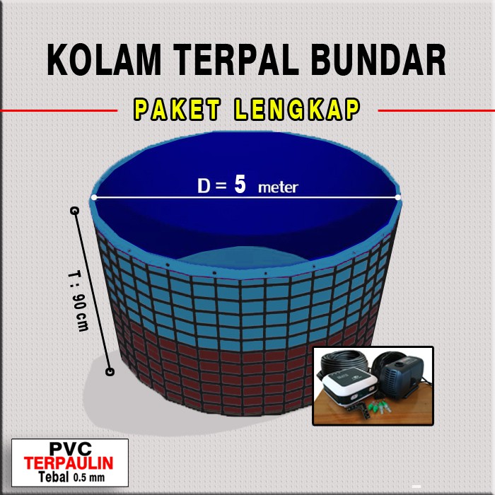 Paket Lengkap Kolam Terpal Bioflog D5