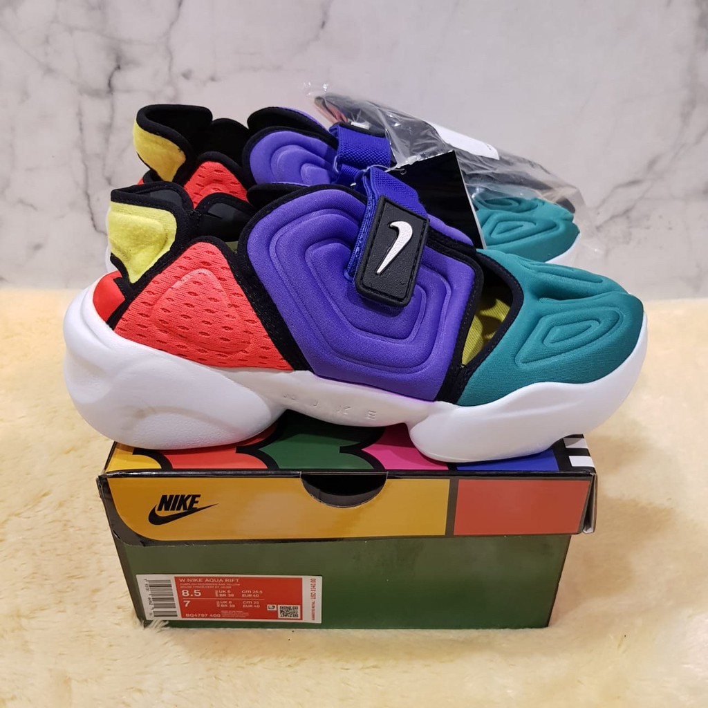 PREMIUM ORIGINAL SEPATU RUNNING NIKE AQUA AIR RIFT FULL BLACK WHITE MULTICOLOR GREEN PURPLE RED