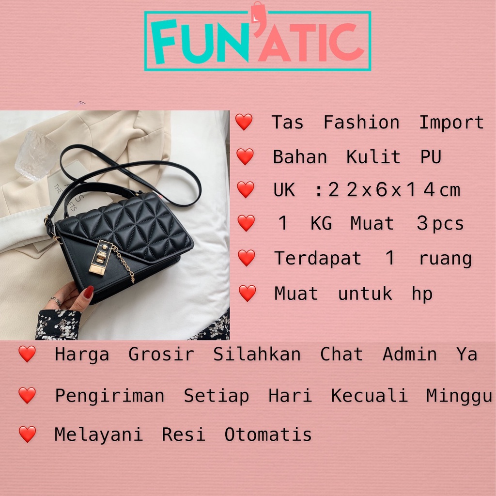 Funatic Tas Selempang Pull Lock Wanita Import Fashion Korea FA997