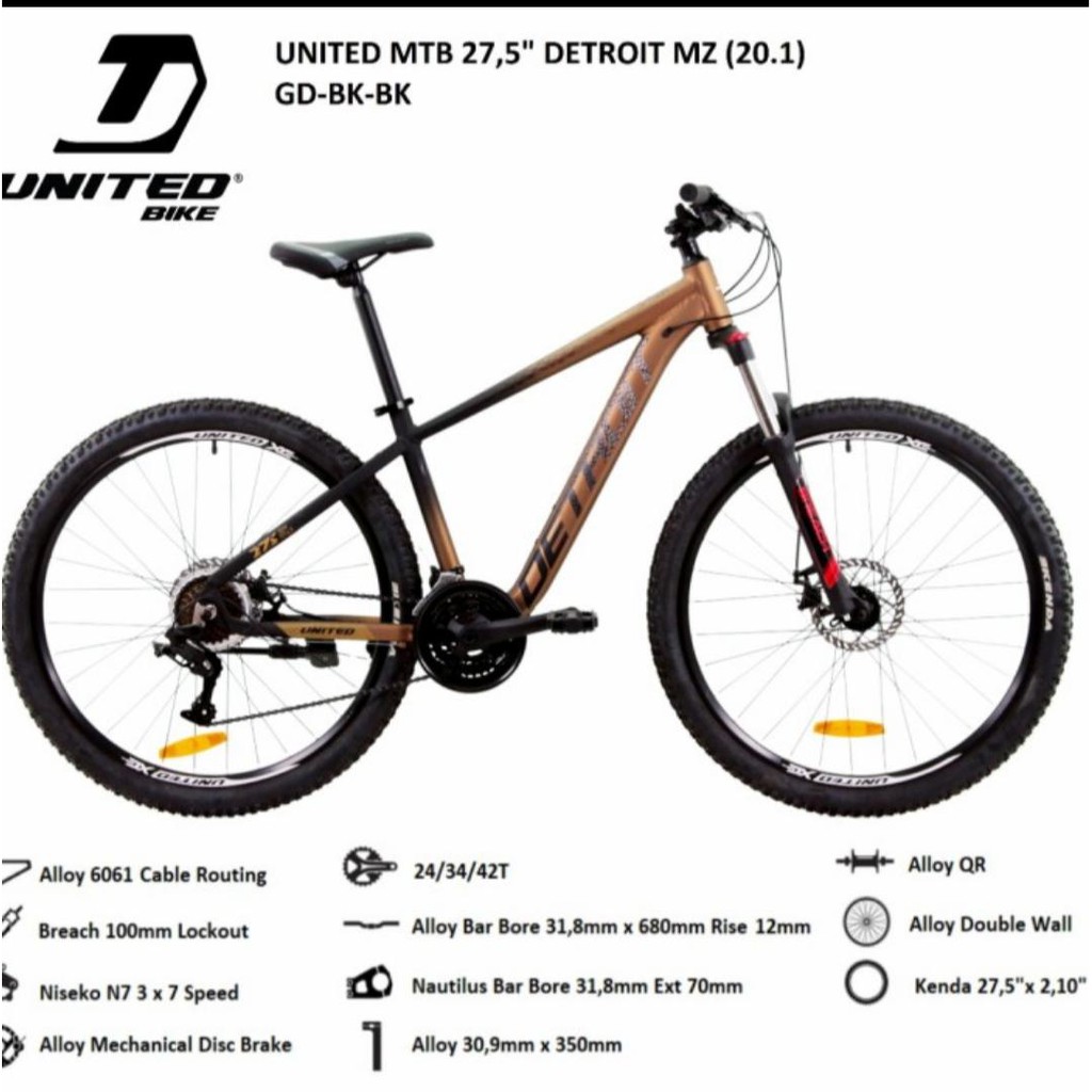Sepeda MTB 27,5" United Detroit MZ