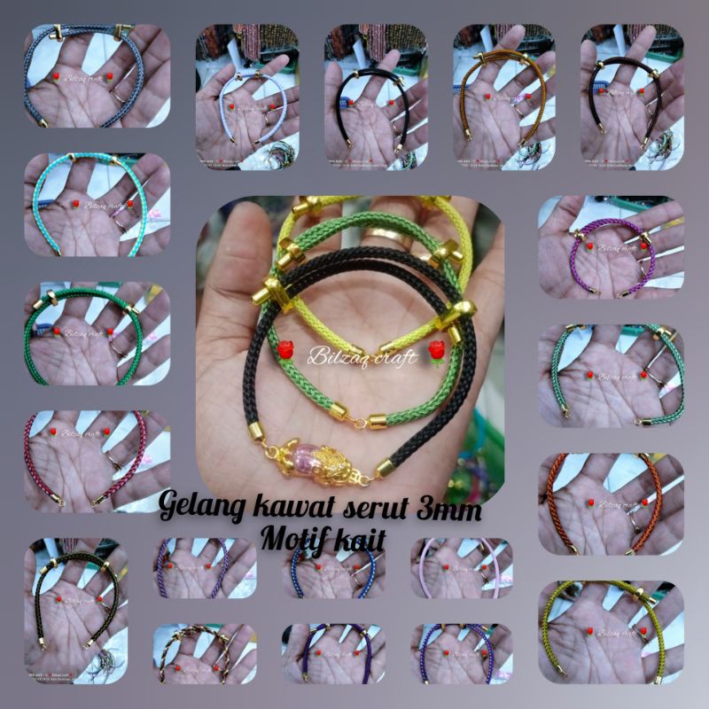 gelang kawat serut 3mm motif kait