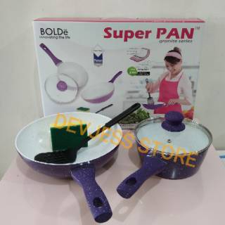 SUPER PAN BOLDe PANCI GRANITE CERAMIC COOKWARE SET | Shopee Indonesia