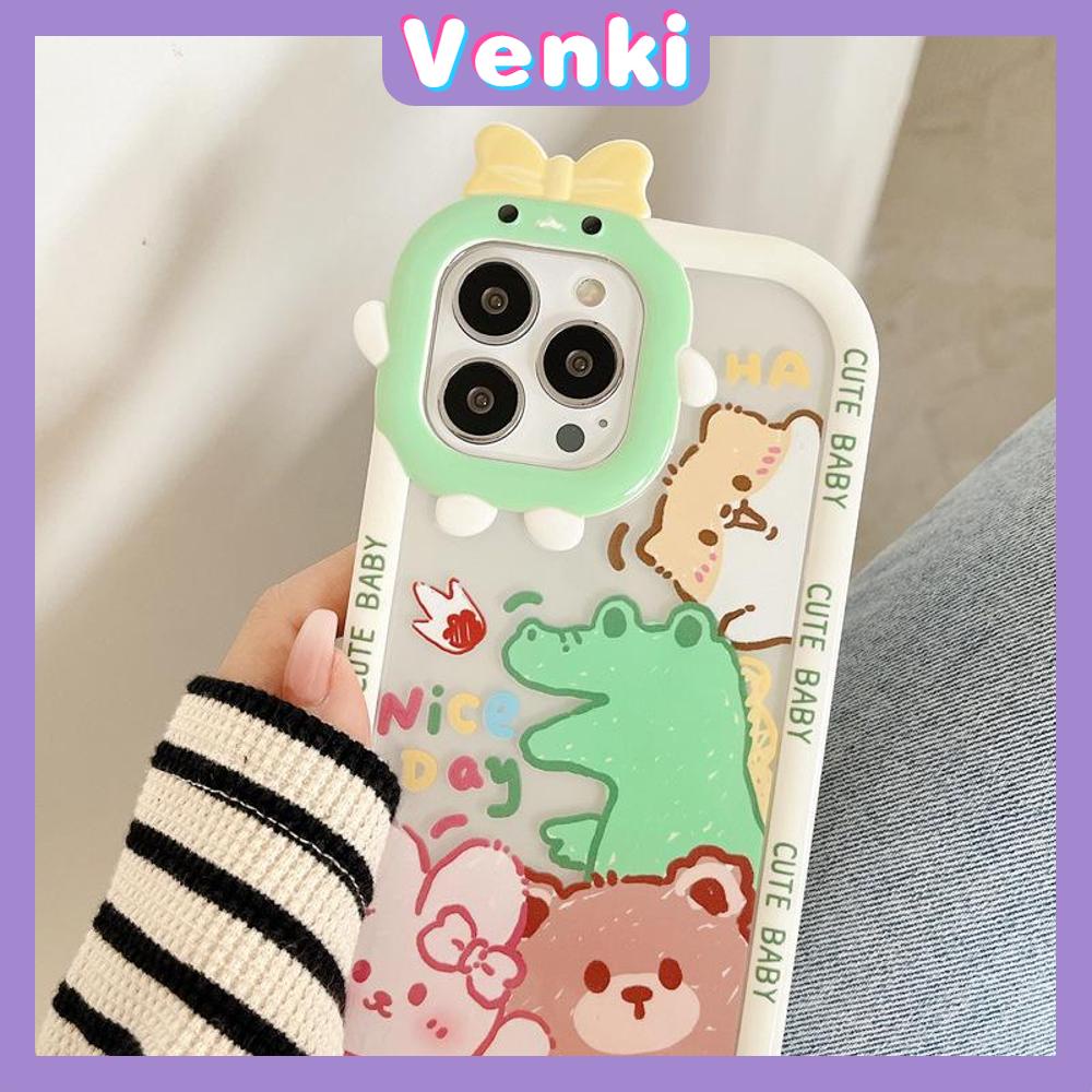 iPhone Case Silicone Soft Case Clear Case Airbag Shockproof Protection Camera Shiny Dinosaur Cartoon Cute Compatible For iPhone 11 Pro Max 13 Pro Max 12 Pro Max 7Plus xr XS Max