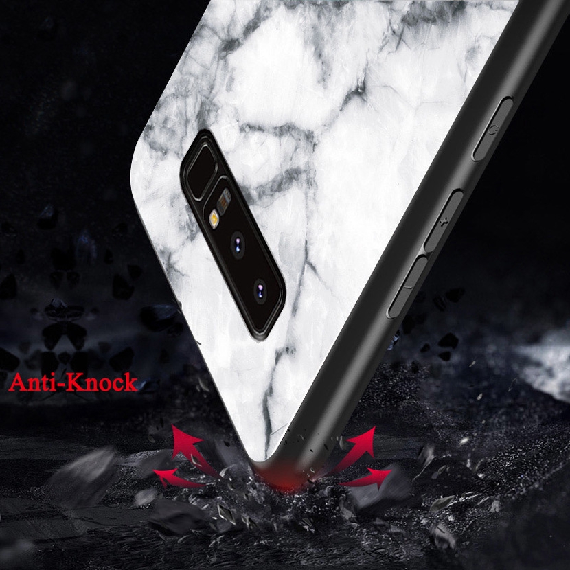 Samsung Galaxy Note 9 8 S9 S8 Plus S7 edge marble tempered glass luxury gradient cover case