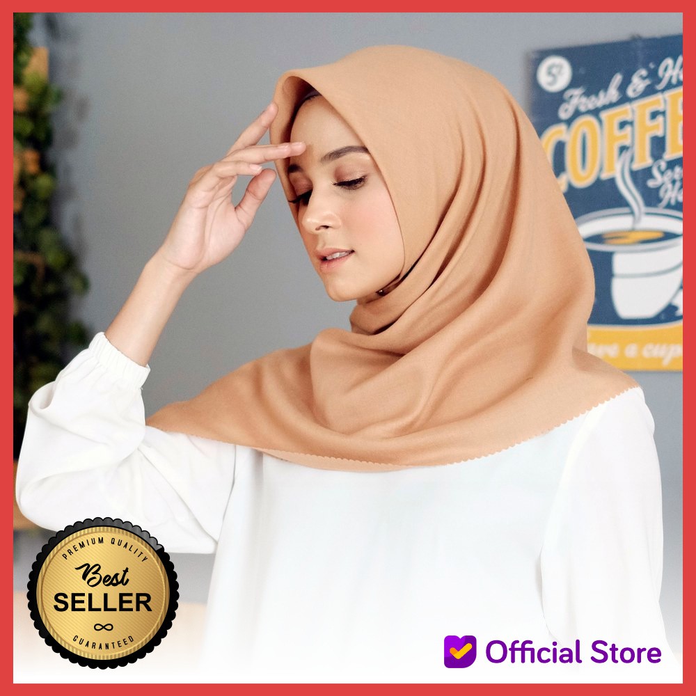 Zaneva Hijab - Sahira Hijab Segi Empat Polos Ultrasonic Like Laser Cut Banyak Warna