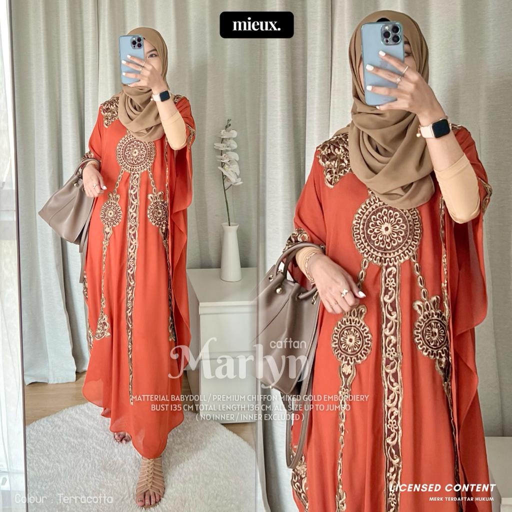 Marlyn Kaftan Mieux Kaftan Lebaran Bordir Jumbo Original Produk By Mieux