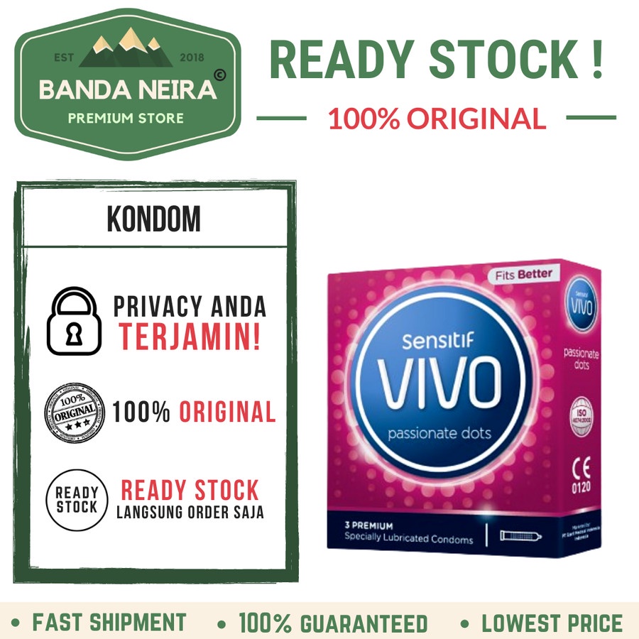 VIVO Passionate Dots Condom / Kondom Bintik