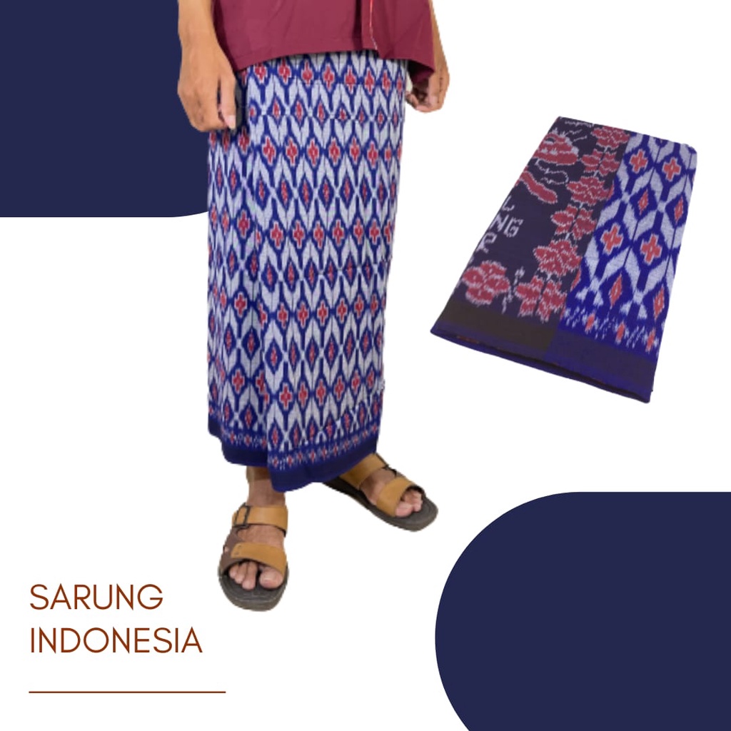 {BIRU} Sarung  Betel Terbang Tenun Goyor Premium Legendaris Dijamin Asli  - Buatan Tangan, Mesin Kay