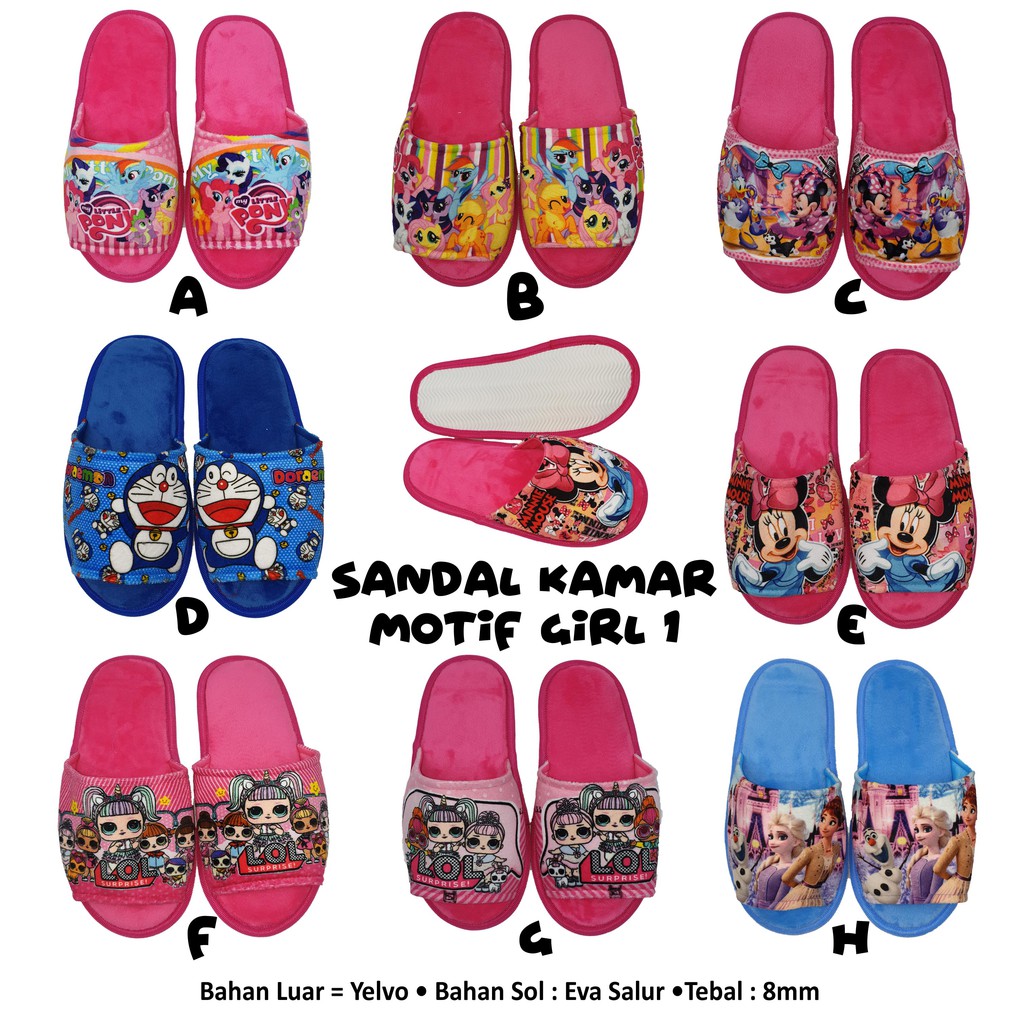 [Perpasang] Sandal Kamar / Selop Printing Yelvo Halus Sol Eva Salur Uk. 41