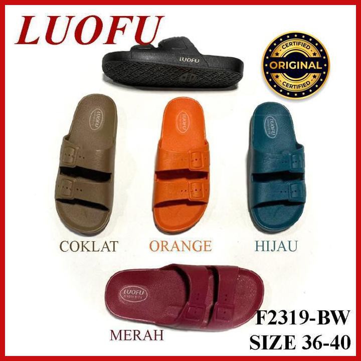 SANDAL JELLY KARET LUOFU KOKOP BAN 2 WANITA F2319-BW