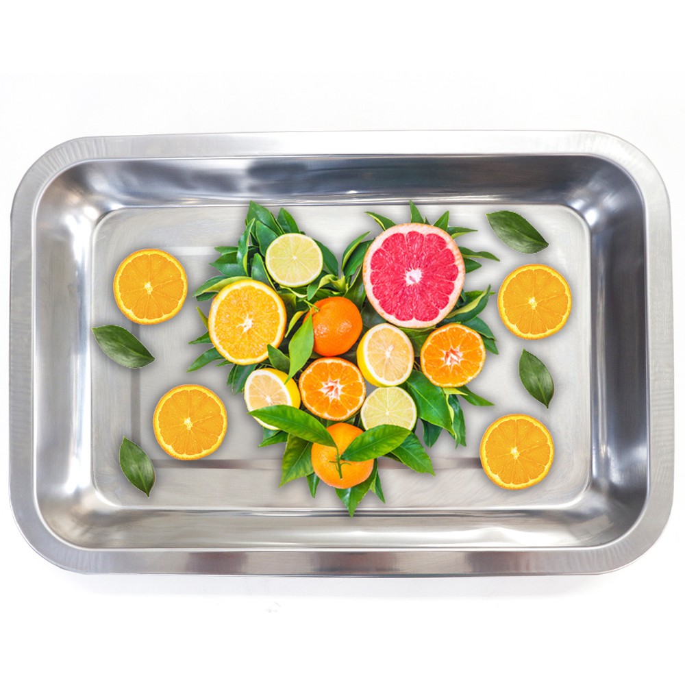 Nampan Baki Stainless Persegi Ukuran Lengkap Baking Tray Stainless Steel Loyang Waskom Stainless
