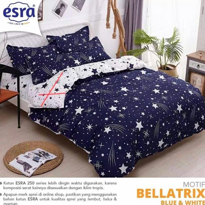 SPREI DAN BEDCOVER ALL SIZE BAHAN KATUN ESRA MOTIF BELLATRIX VF125SDVE