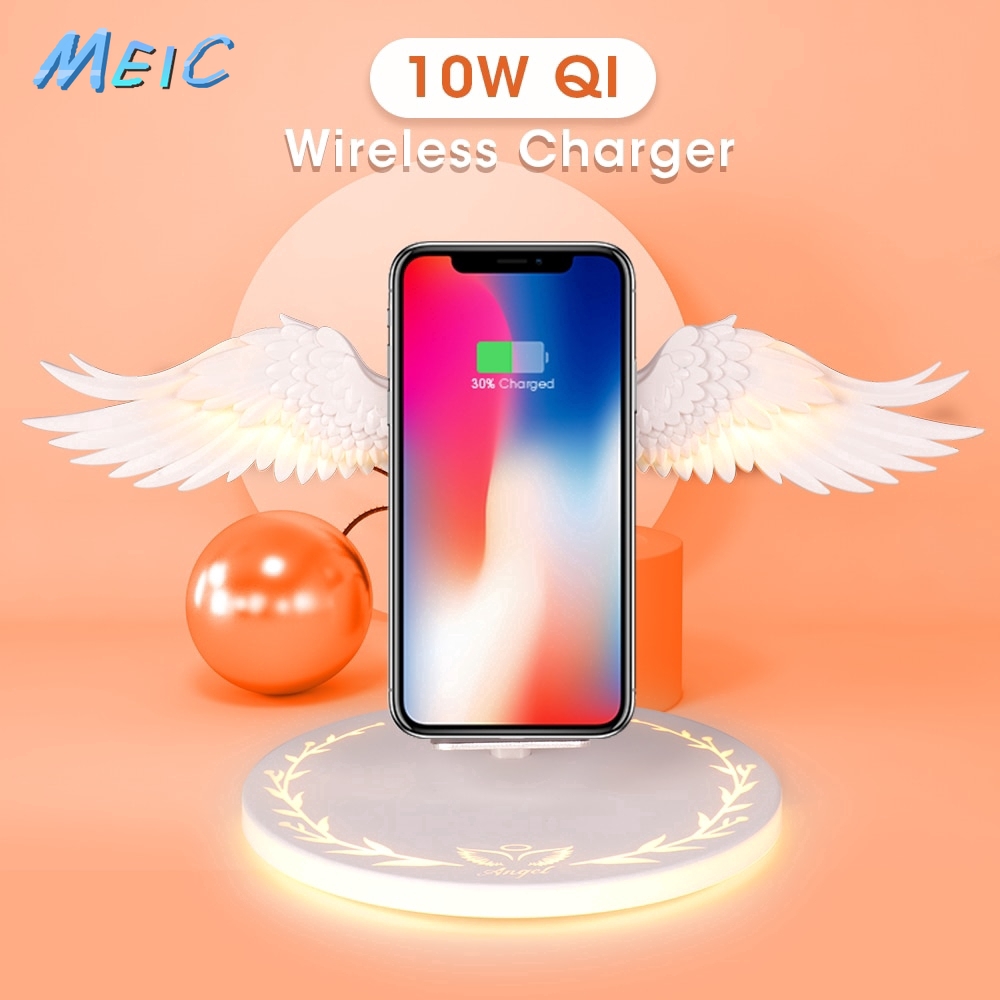 Qi Charging Dock Wireless 10W Bentuk Sayap Malaikat untuk