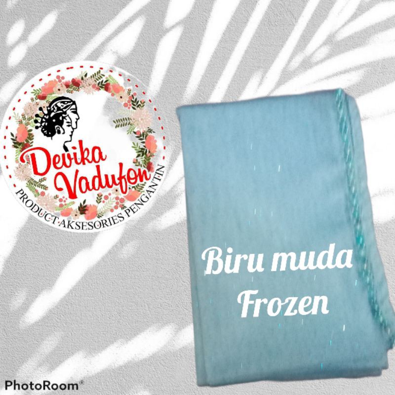 SLAYER veil HIJAB PENGANTIN  kerudung /selayer  tuile gliter mutiara, wisuda, ondangan, pesta-Biru langit