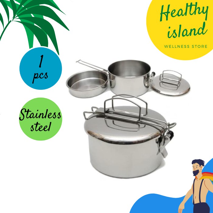 Tempat Makan Bundar Stainless Steel Zebra Lunch Box Round Inner Tray