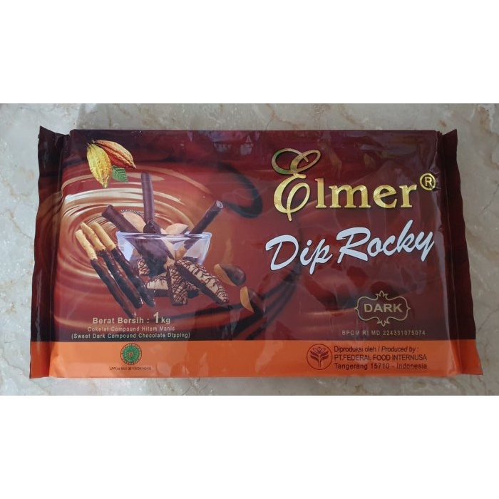 

Elmer Dip Rocky Chocolate Compound 1 kg untuk celupan cookies dll