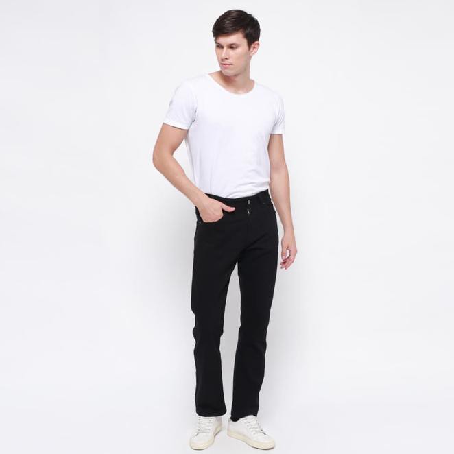 Edwin Celana Jeans Milan-018 Regular Fit Pria Panjang Black - Hitam, 32