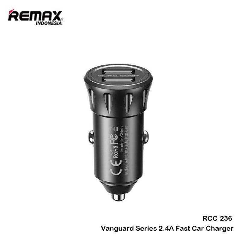 charger mobil, plug in mobil REMAX Vanguard Series 2.4A Car Charger RCC-236, REMAX FAST CHARGER MOBIL / PLUG IN mobil  QC+PD Type C 35W