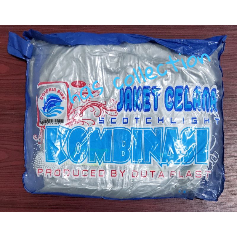 Jas Hujan Jaket Celana Kombinasi Dolphin Blue