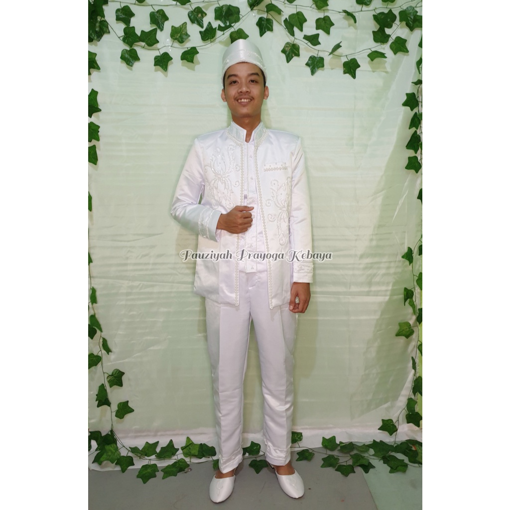 Beskap Pengantin Akad Nikah Putih Payet Bridal Termurah