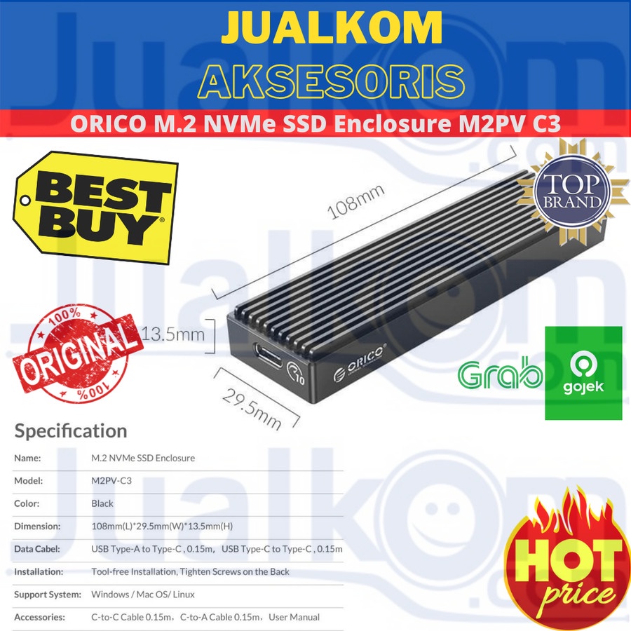 CASING ORICO M.2 NVMe SSD Enclosure M2PV C3