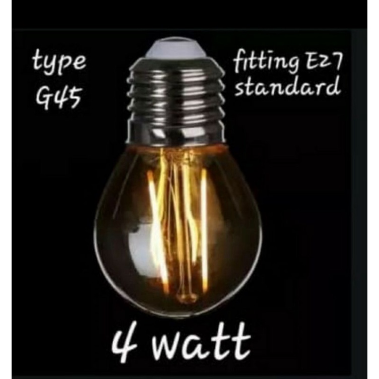 Lampu LED Filamen G45 G80 ST64 C35 E27 2w 4w watt Filament Edison Vintage Lampu Bohlam cafe-