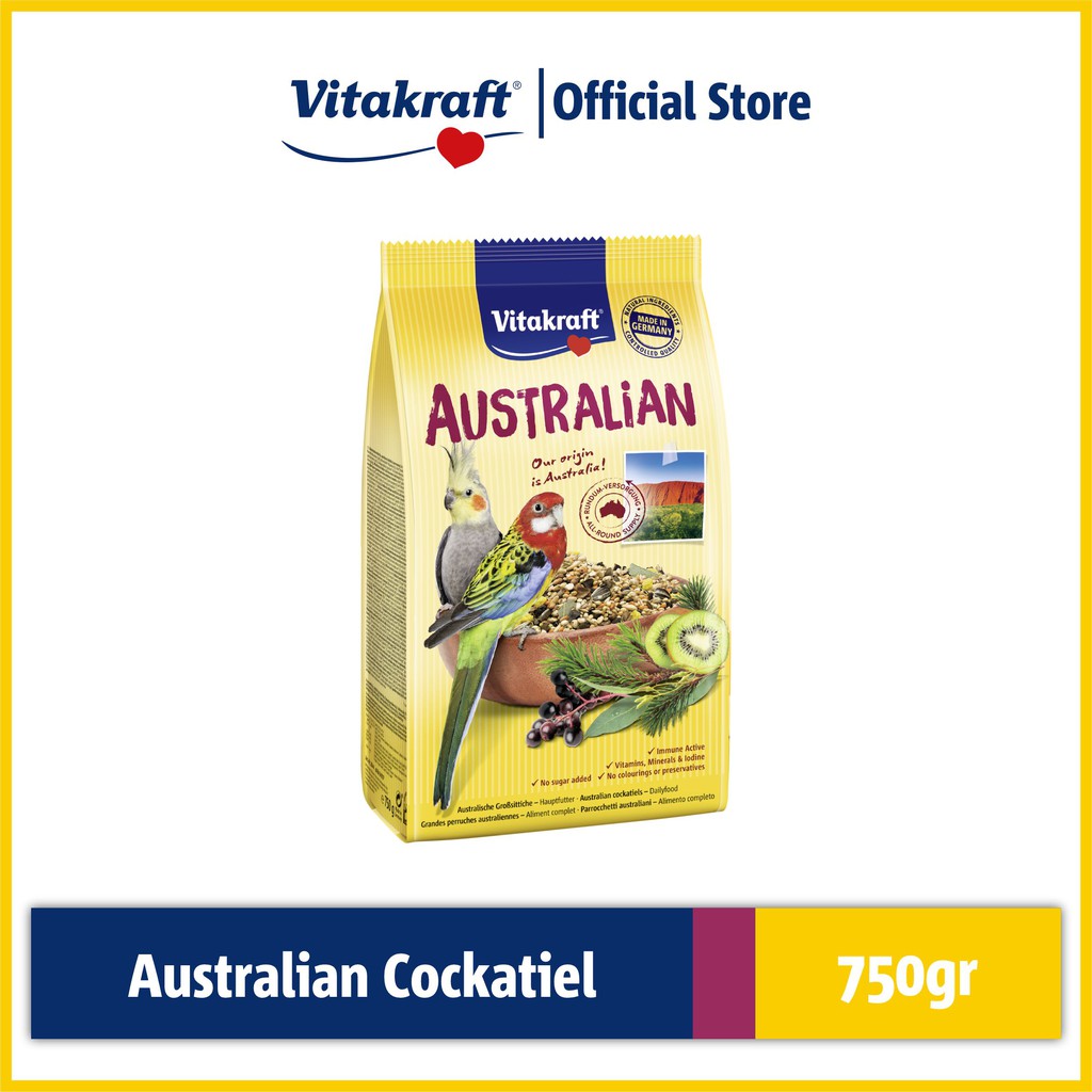 Mr.Kasacil - Vitakraft Australian Cockatiel 1Kg Makanan Burung Parkit Falk Australia