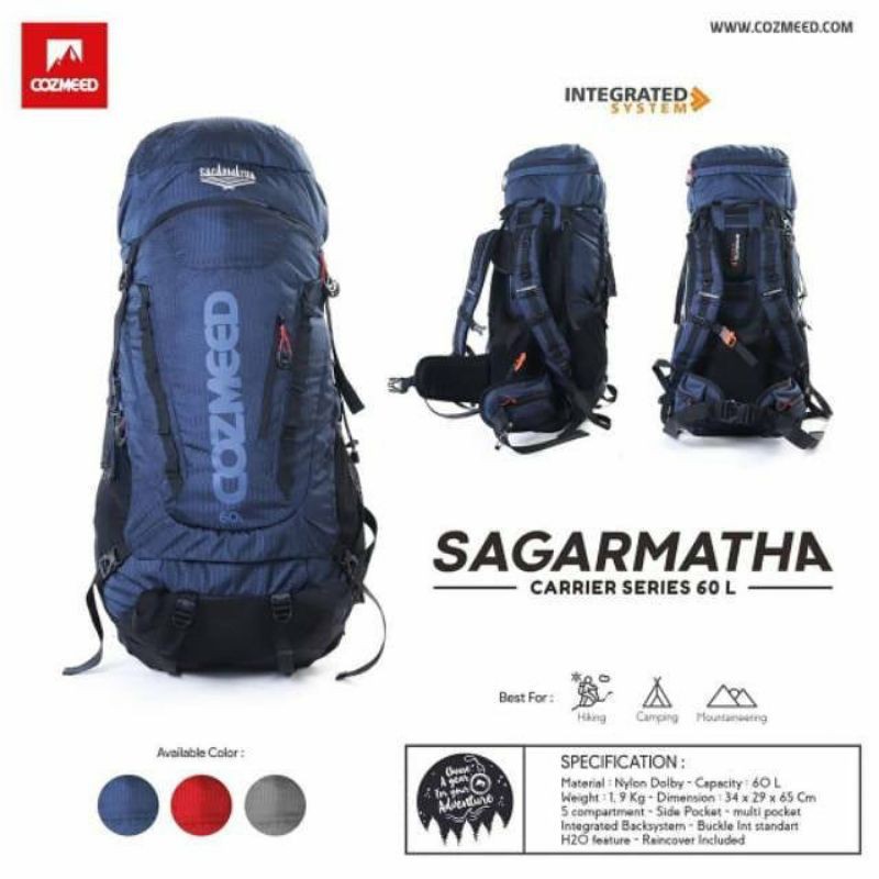 Carrier / Tas gunung Cozmeed Sagarmatha 60 liter.
