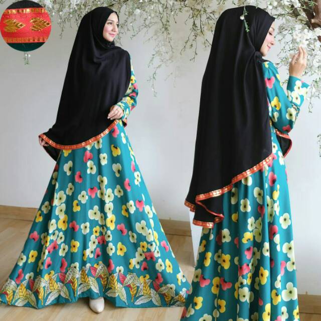 FC- Voiza syari Gamis (Real pic)  (TERSEDIA 3 WARNA)