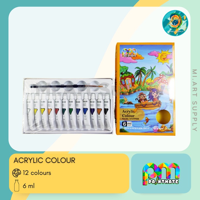 

Cat Akrilik / Acrylic Colour NDM PAINTMATE 12 Colour 6ML