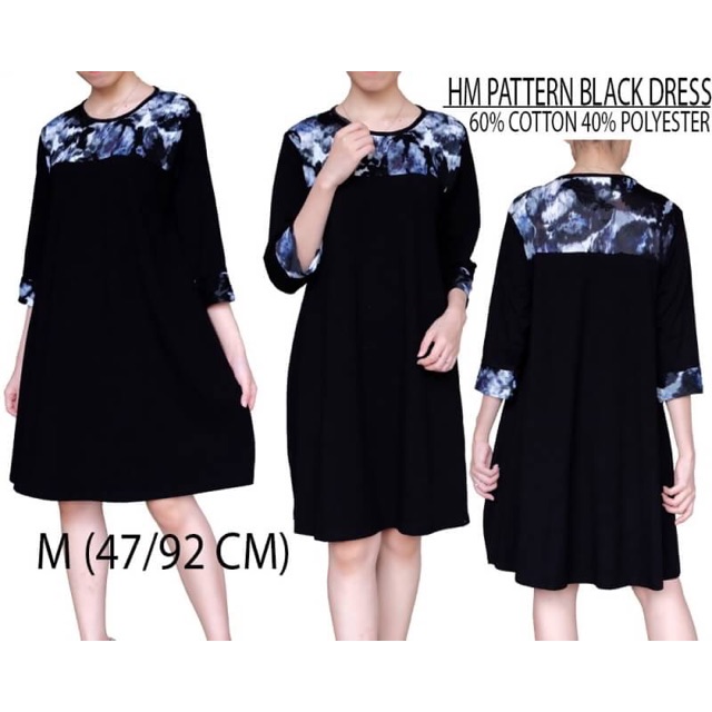 Branded HM Pattern Black Dress