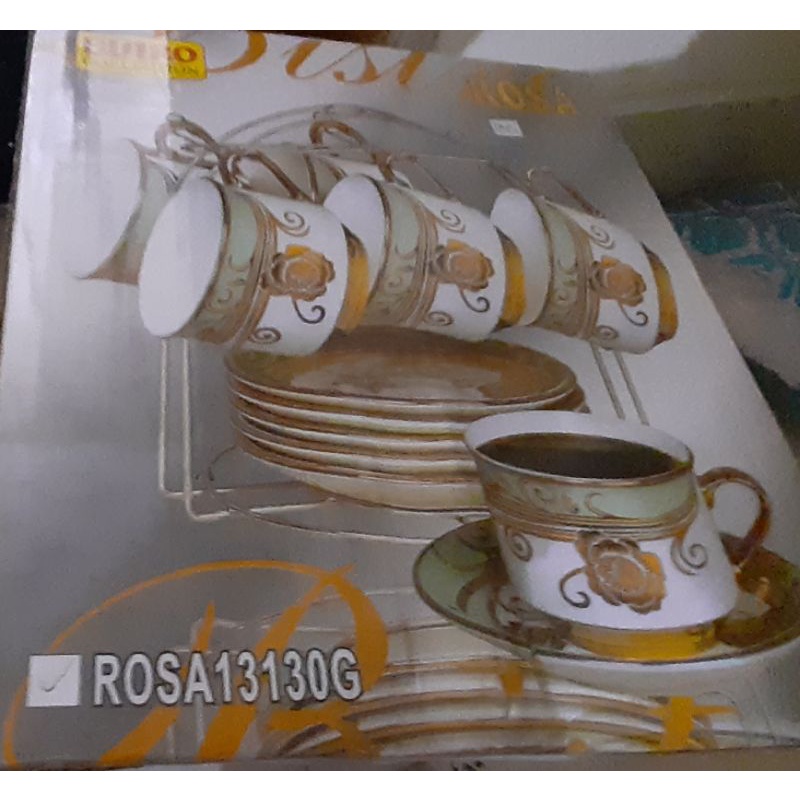Sale Tea Set / Cup Saucer Cangkir Piring Set (Tea Set) Bistro Motif Rosa 13130G