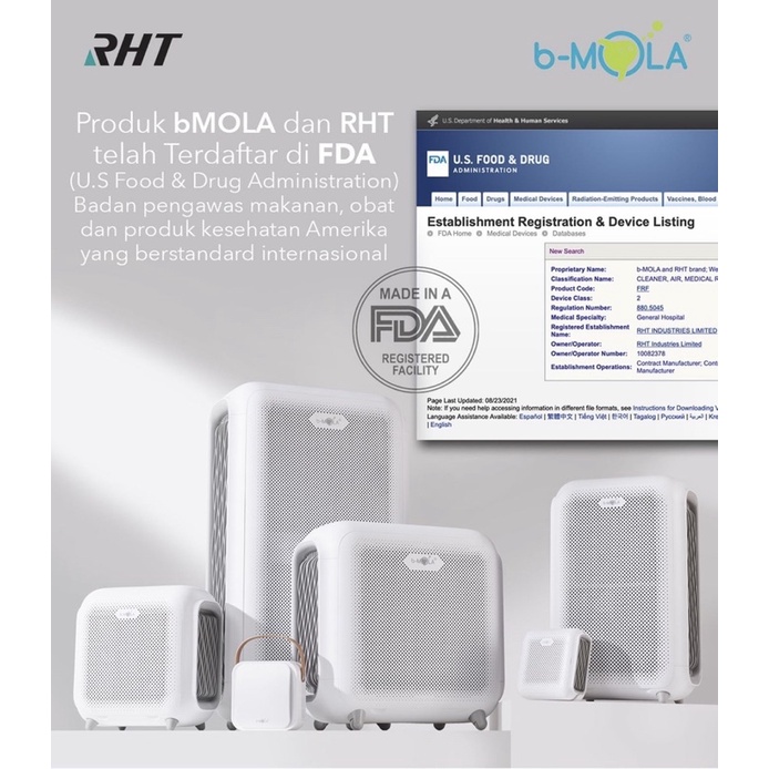 b-MOLA BM-150 Air Purifier bMola B MOLA GARANSI RESMI