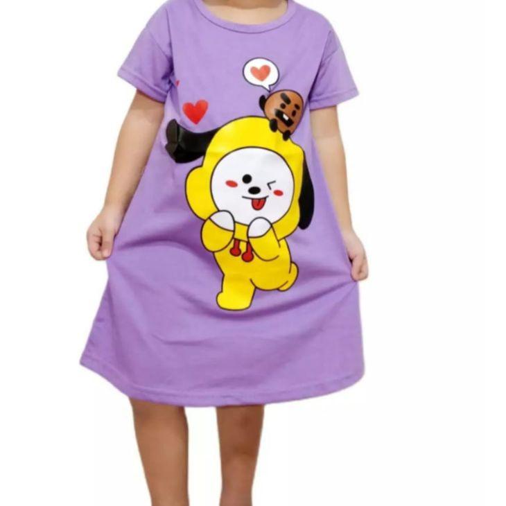 ✭ Dress BTS Anak Perempuan Umur 1-11 Tahun/daster anak/baju anak/dres anak buruan